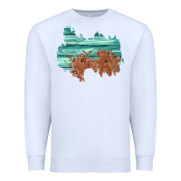 White wood leather patch Premium Sweatshirt - AdoDesignShop