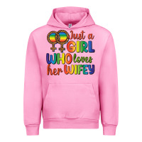 Fuchsia Pink Just A Girl Who Loves Her Wifey Urban Hoodie - BundleAndBundleShop