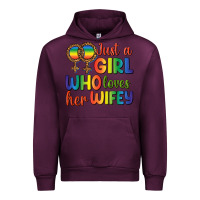 Mauve Wine Just A Girl Who Loves Her Wifey Urban Hoodie - BundleAndBundleShop