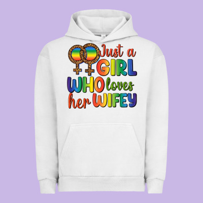 Just A Girl Who Loves Her Wifey Urban Hoodie Designed By Bundleandbundleshop
