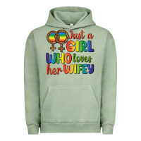 Pigment Oil Green Just A Girl Who Loves Her Wifey Urban Hoodie - BundleAndBundleShop