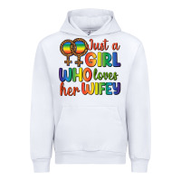 White Just A Girl Who Loves Her Wifey Urban Hoodie - BundleAndBundleShop