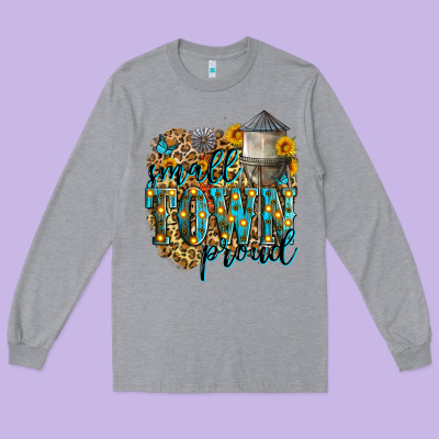 Small Town Proud Long Sleeve Tee Designed By Zillion Design Studio