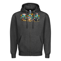 Charcoal Heather western farm trucks farm animals Zipper Hoodie - FaDigitalArtStudio