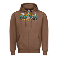Chestnut western farm trucks farm animals Zipper Hoodie - FaDigitalArtStudio