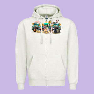 Western Farm Trucks Farm Animals Zipper Hoodie Designed By Fadigitalartstudio