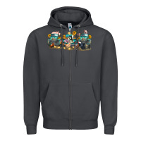 Smoke western farm trucks farm animals Zipper Hoodie - FaDigitalArtStudio