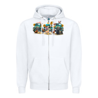 White western farm trucks farm animals Zipper Hoodie - FaDigitalArtStudio