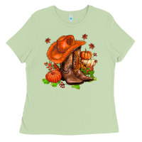 Matcha fall pumpkins  cowgirl  and roses Ladies Tee - AdoDesignShop