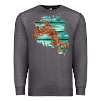 Charcoal Heather wood leather patch Premium Sweatshirt - AdoDesignShop