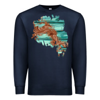 Navy wood leather patch Premium Sweatshirt - AdoDesignShop