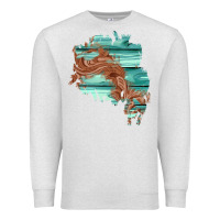 Oatmeal Heather wood leather patch Premium Sweatshirt - AdoDesignShop