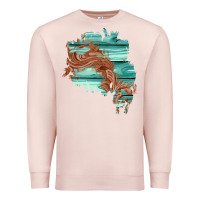 Pale Pink wood leather patch Premium Sweatshirt - AdoDesignShop