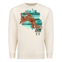 Sandshell wood leather patch Premium Sweatshirt - AdoDesignShop