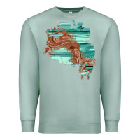 Seafoam wood leather patch Premium Sweatshirt - AdoDesignShop