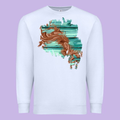 Wood Leather Patch Premium Sweatshirt Designed By Adodesignshop