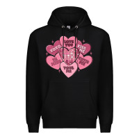 Black valentines conversation hearts Premium Hoodie - MaliasSmallBusiness
