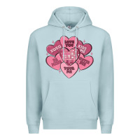 Blue Mist valentines conversation hearts Premium Hoodie - MaliasSmallBusiness