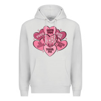Dove Grey valentines conversation hearts Premium Hoodie - MaliasSmallBusiness