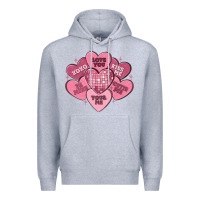 Heather Grey valentines conversation hearts Premium Hoodie - MaliasSmallBusiness