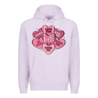 Lilac valentines conversation hearts Premium Hoodie - MaliasSmallBusiness