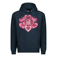 Navy valentines conversation hearts Premium Hoodie - MaliasSmallBusiness