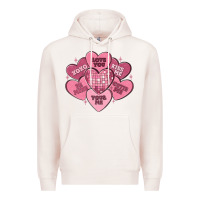 Pale Pink valentines conversation hearts Premium Hoodie - MaliasSmallBusiness