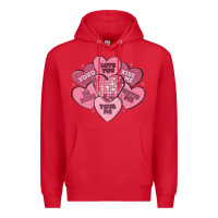 Red valentines conversation hearts Premium Hoodie - MaliasSmallBusiness