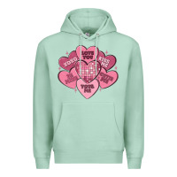 Seafoam valentines conversation hearts Premium Hoodie - MaliasSmallBusiness