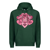 Sports Green valentines conversation hearts Premium Hoodie - MaliasSmallBusiness