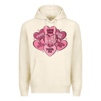 Tofu valentines conversation hearts Premium Hoodie - MaliasSmallBusiness