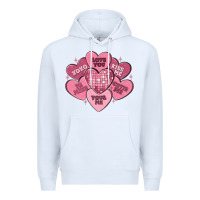 White valentines conversation hearts Premium Hoodie - MaliasSmallBusiness