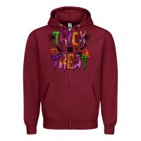Burgundy trick or treat Zipper Hoodie - RacoonDesign