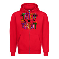 Red trick or treat Zipper Hoodie - RacoonDesign