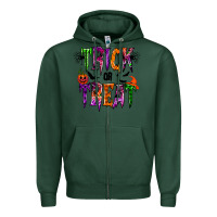Sports Green trick or treat Zipper Hoodie - RacoonDesign