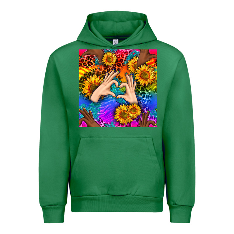 Heart And Sunflowers With Neon Leopard Patterns Urban Hoodie by BundleAndBundleShop | Teevron