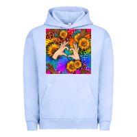 Pigment Grape Ice Heart And Sunflowers With Neon Leopard Patterns Urban Hoodie - BundleAndBundleShop