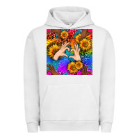 Pigment Lunar Rock Heart And Sunflowers With Neon Leopard Patterns Urban Hoodie - BundleAndBundleShop