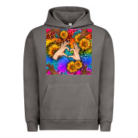 Pigment Tornado Heart And Sunflowers With Neon Leopard Patterns Urban Hoodie - BundleAndBundleShop