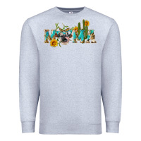 Heather Grey western mama cow Premium Sweatshirt - Artiststas