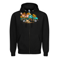Western Farm Truck Farm Animals Zipper Hoodie | Teevron