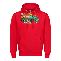 Red western farm truck farm animals Zipper Hoodie - FaDigitalArtStudio