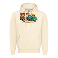 Sandshell western farm truck farm animals Zipper Hoodie - FaDigitalArtStudio