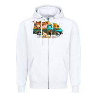 White western farm truck farm animals Zipper Hoodie - FaDigitalArtStudio