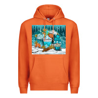 Carrot winter coffee cups with gnome Premium Hoodie - NancyCooperArtShop