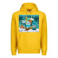 Lemon winter coffee cups with gnome Premium Hoodie - NancyCooperArtShop