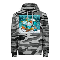 Slate Camo winter coffee cups with gnome Premium Hoodie - NancyCooperArtShop