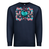 Navy cherry blossoms mom Premium Sweatshirt - Artiststas