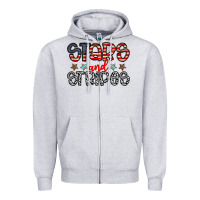 Heather Grey stars and stripes Zipper Hoodie - CowhideDigitalArt