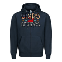 Navy stars and stripes Zipper Hoodie - CowhideDigitalArt